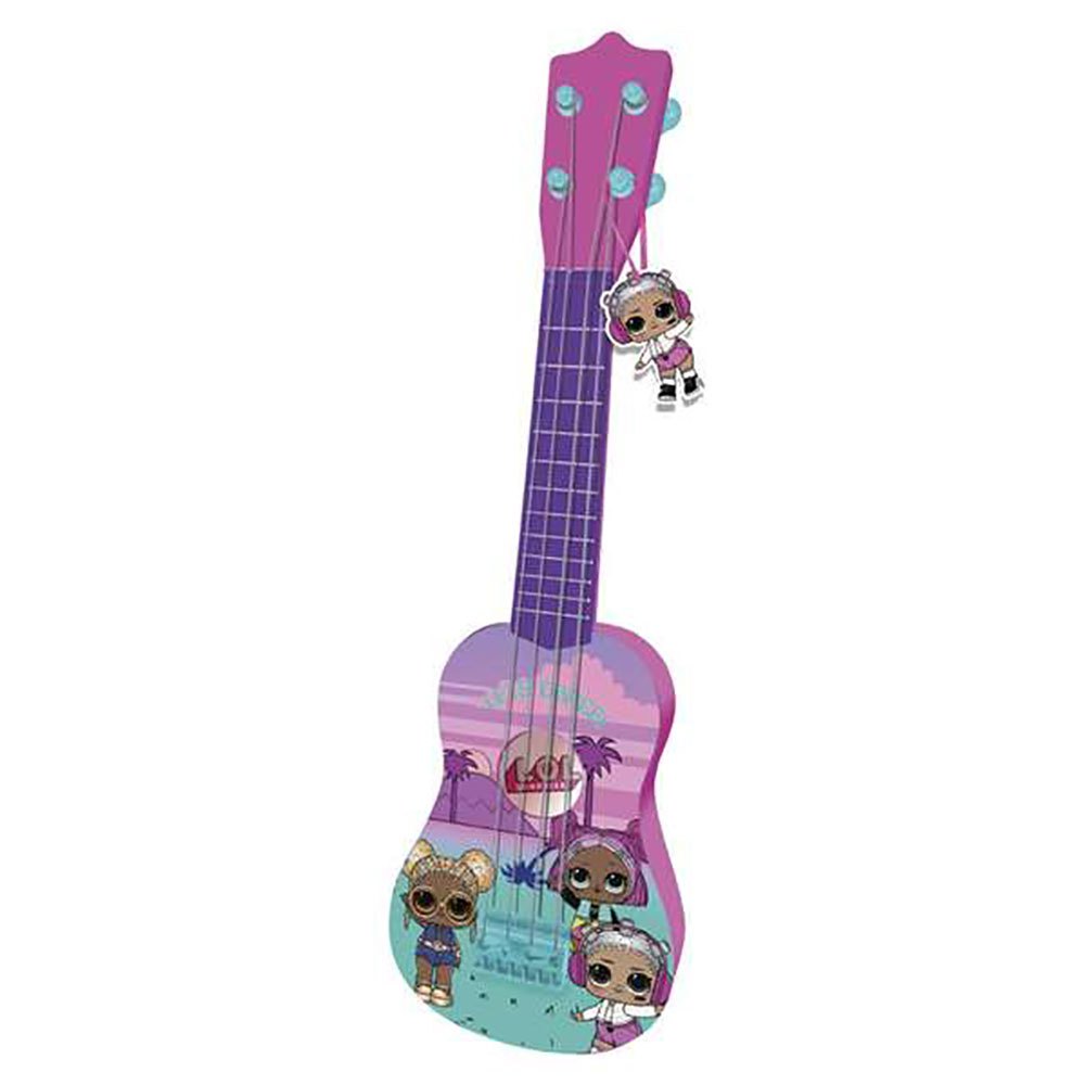 reig musicales spanish plastic guitar in case 4 strings rose