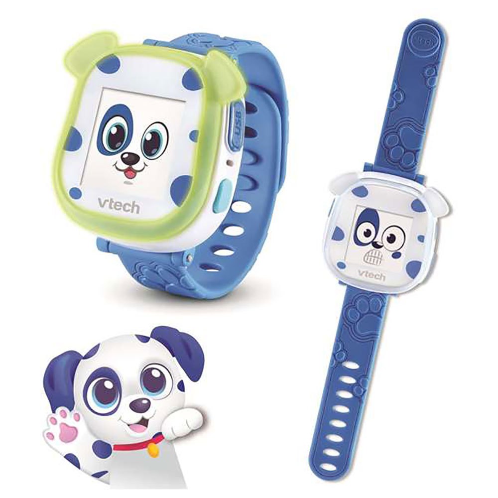 vtech my first pet kidiwatch watch to take care of color with a color tactile screen and 4 games 21.8x5.6x2.4 cm bleu