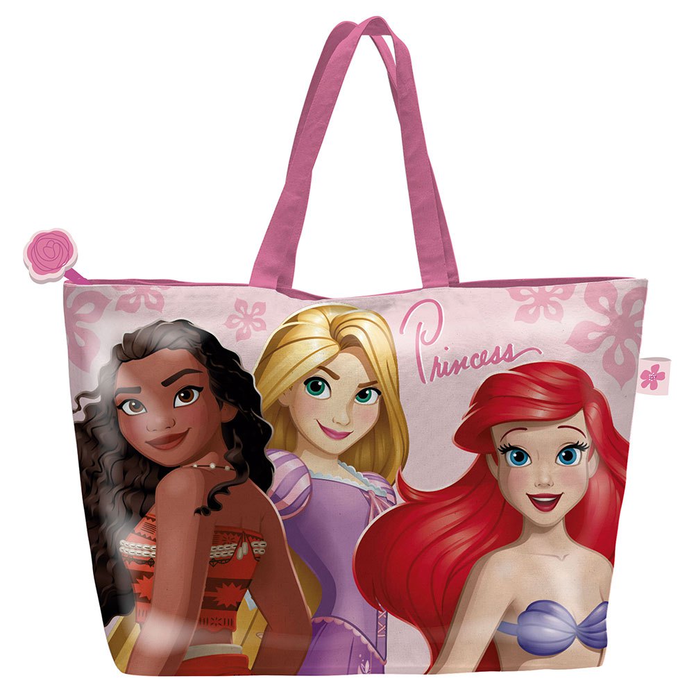 disney 48x32 cm princess beach bag rose