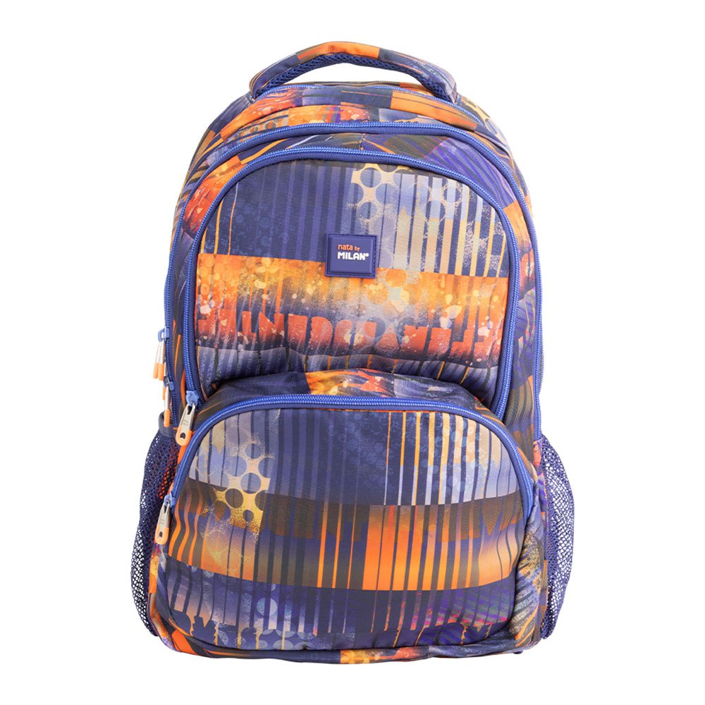 milan 4 zip school backpack 25l fizz special series multicolore