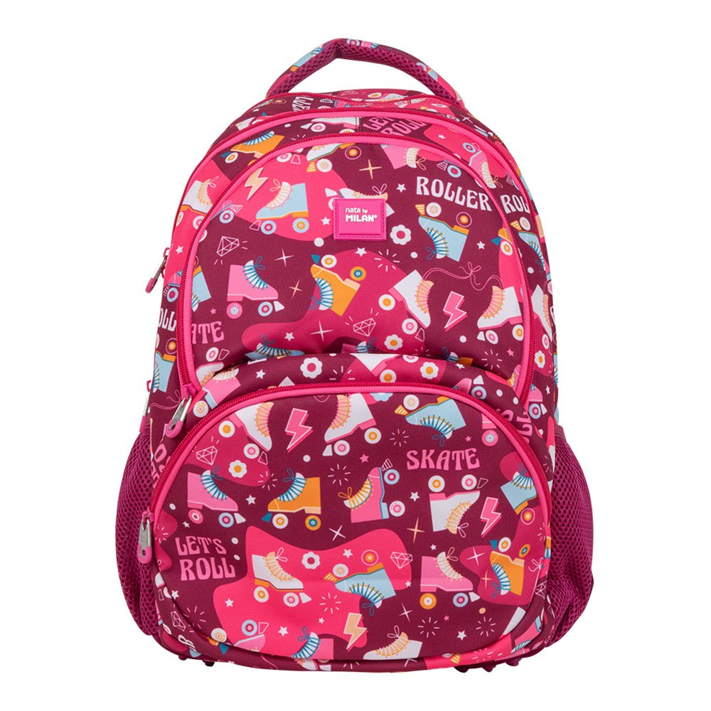 milan 4 zip school backpack 25l roller special series rose