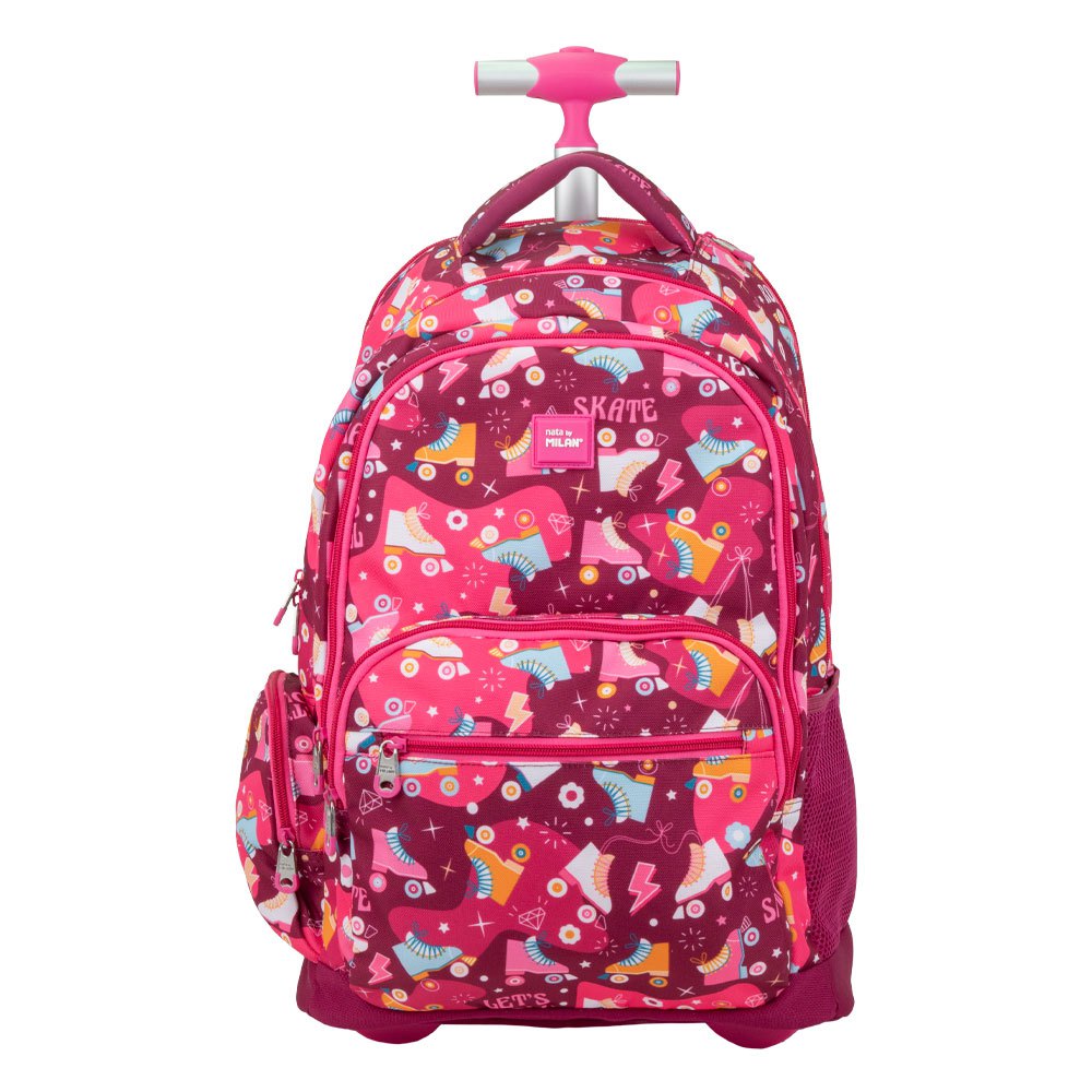 milan 6 zip wheeled backpack 25l roller special series rose