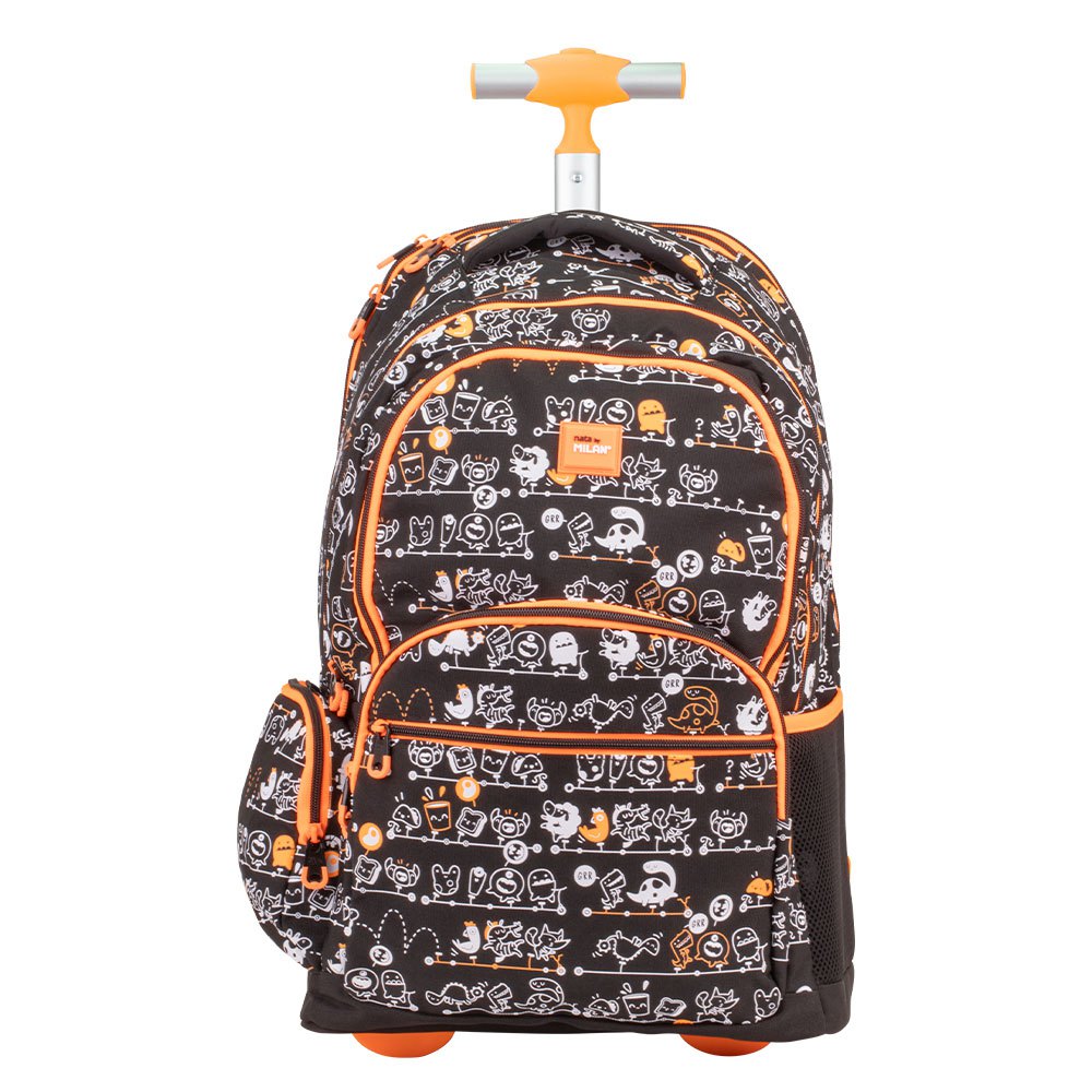 milan 6 zip wheeled backpack 25l tandem special series orange