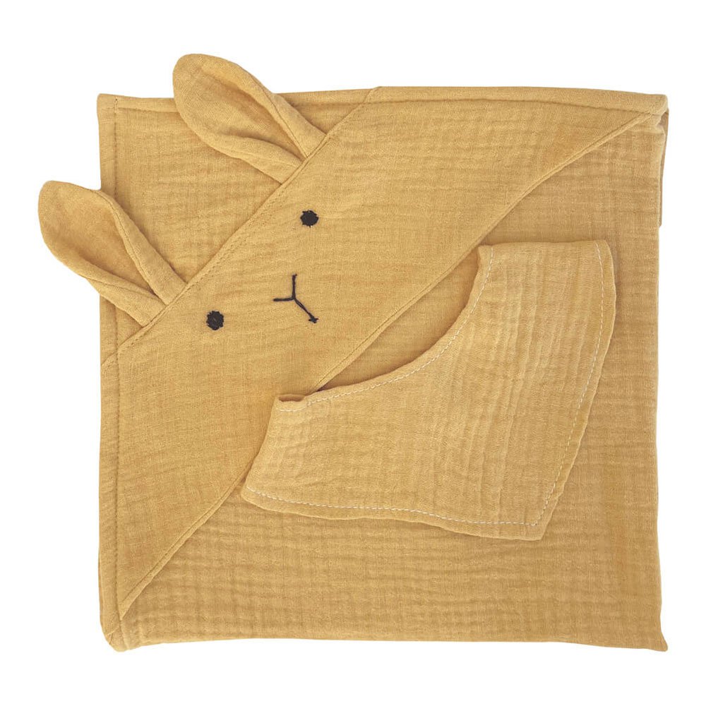 barrutoys set towel bandana bunny bobble beige