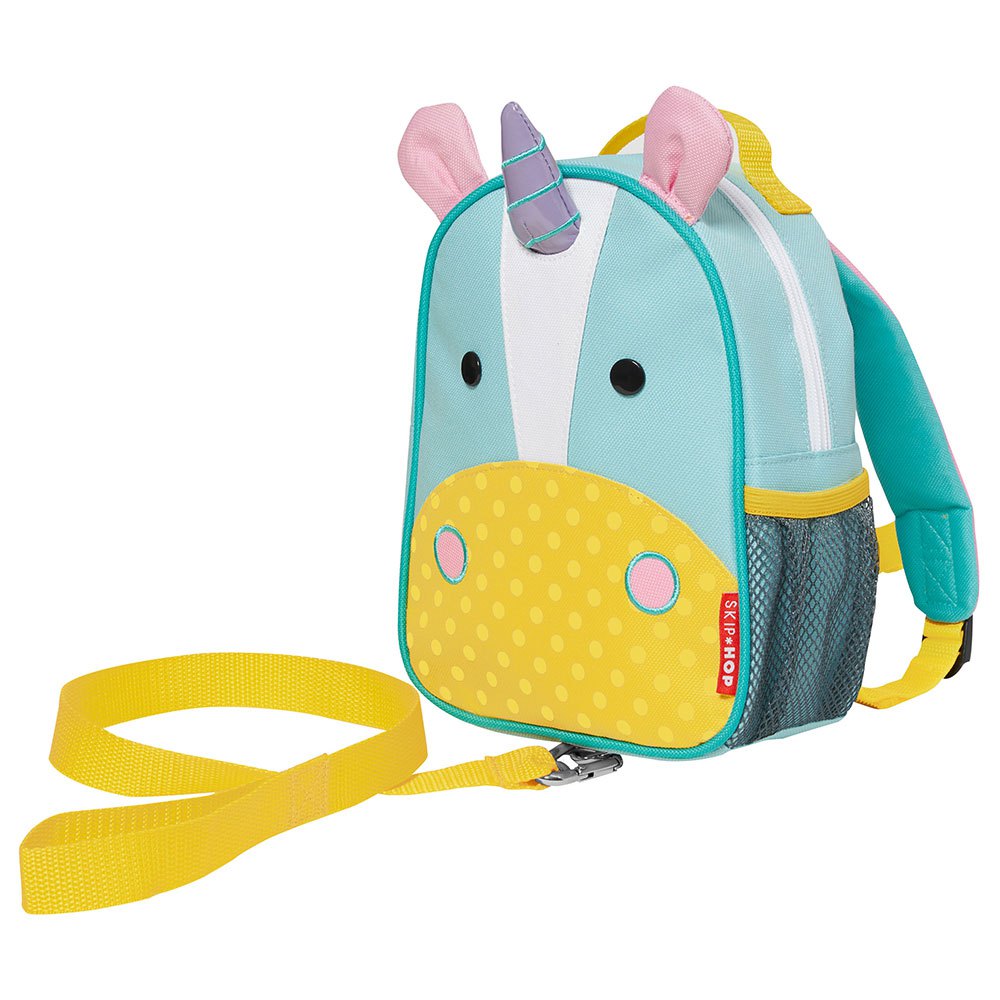 skip hop zoo mini backpack with safety harness unicorn jaune