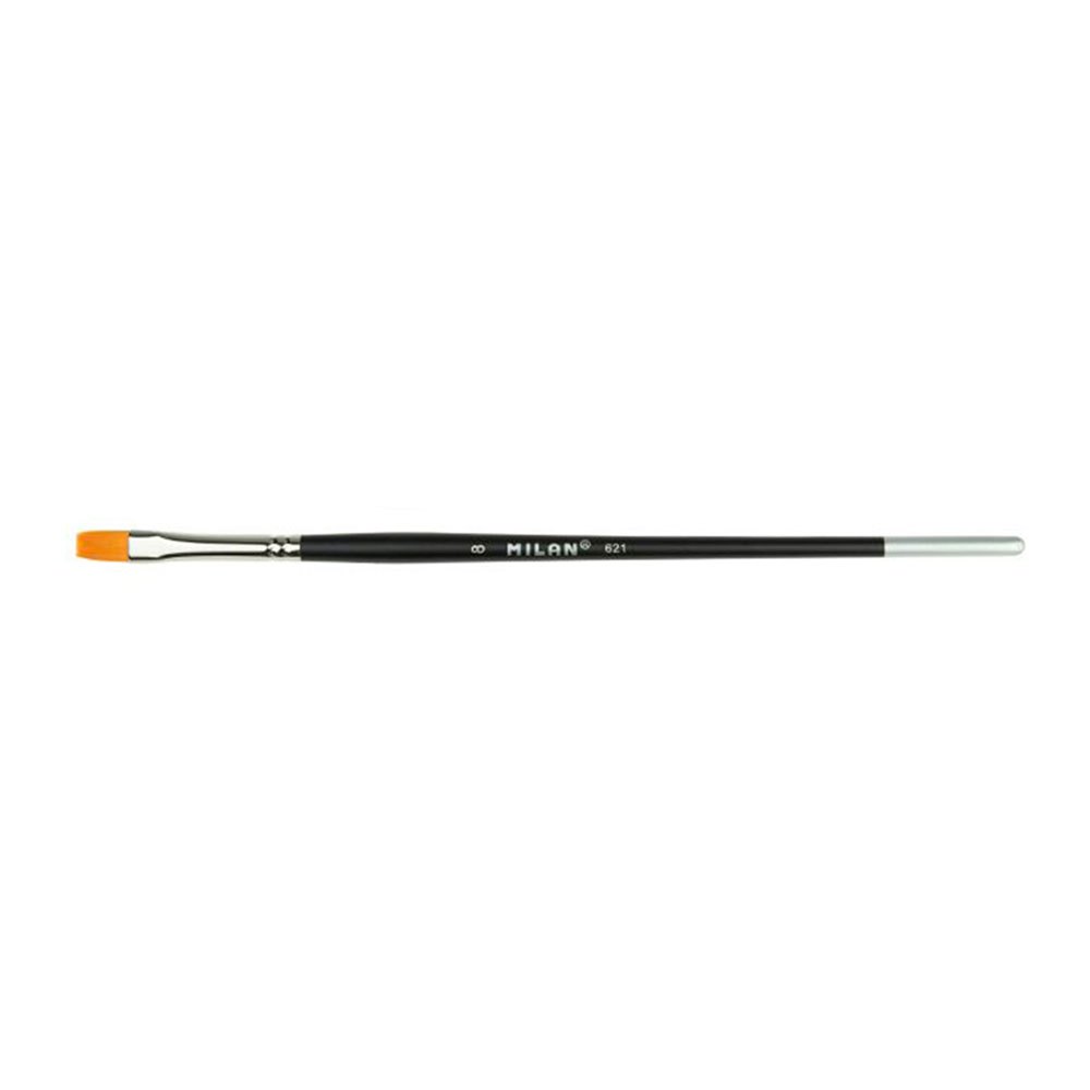milan polybag 3 premium synthetic flat paintbrushes with short handle series 621 nº 14