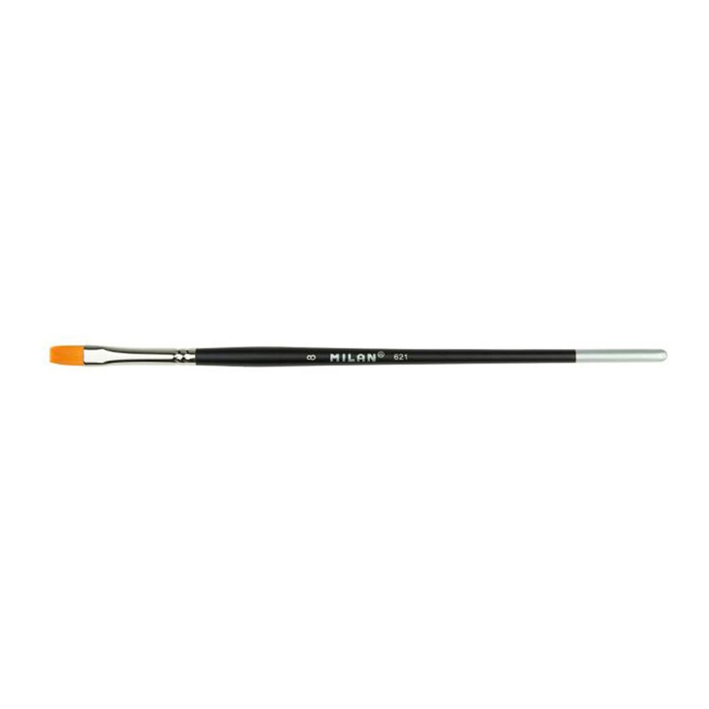 milan polybag 3 premium synthetic flat paintbrushes with short handle series 621 nº 16