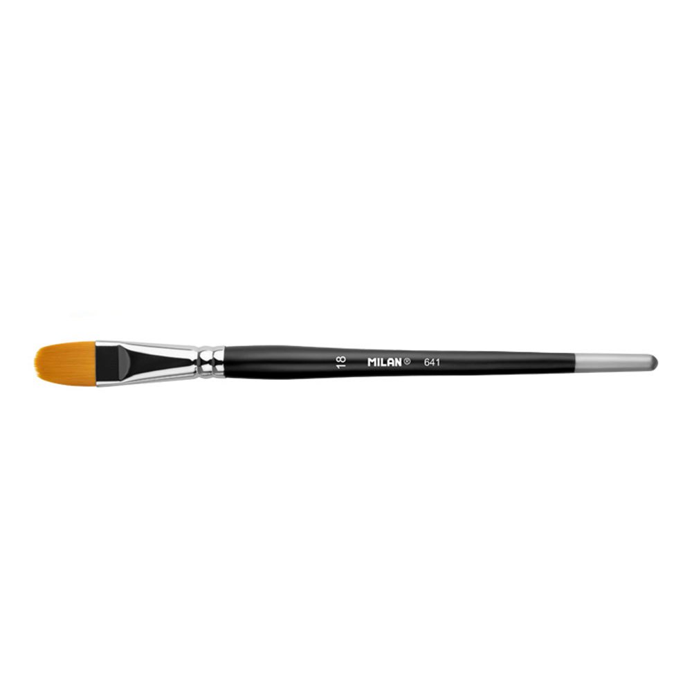 milan polybag 4 premium synthetic cats tongue paintbrushes with short handle series 641 nº 18