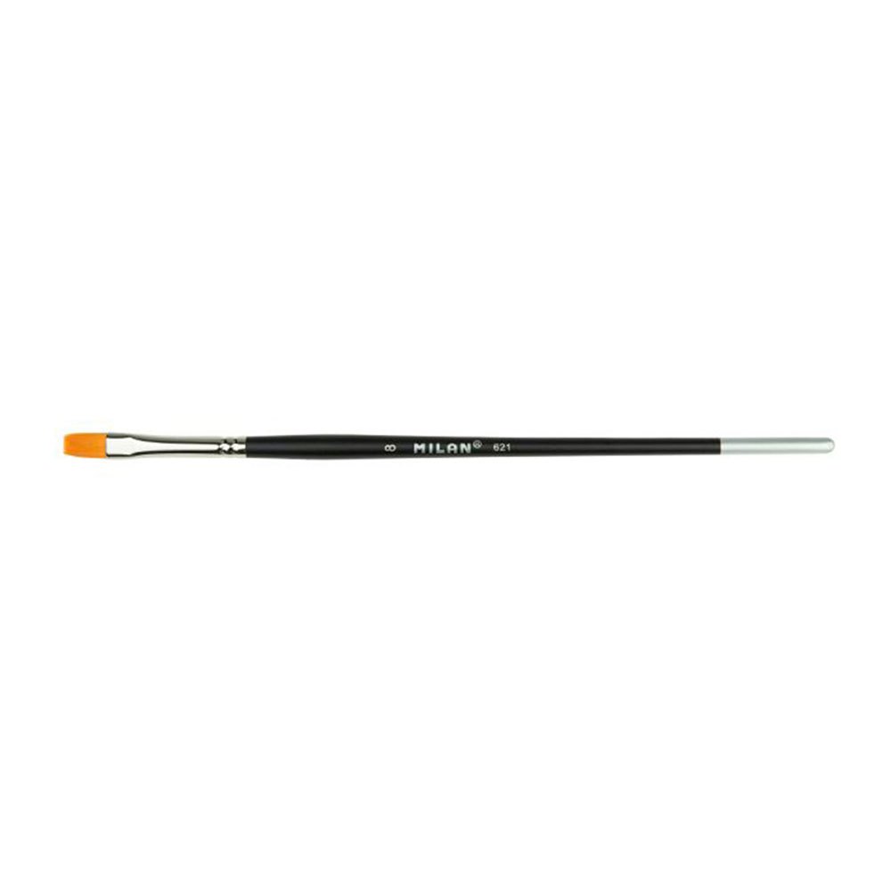 milan polybag 6 premium synthetic flat paintbrushes with short handle series 621 nº 10