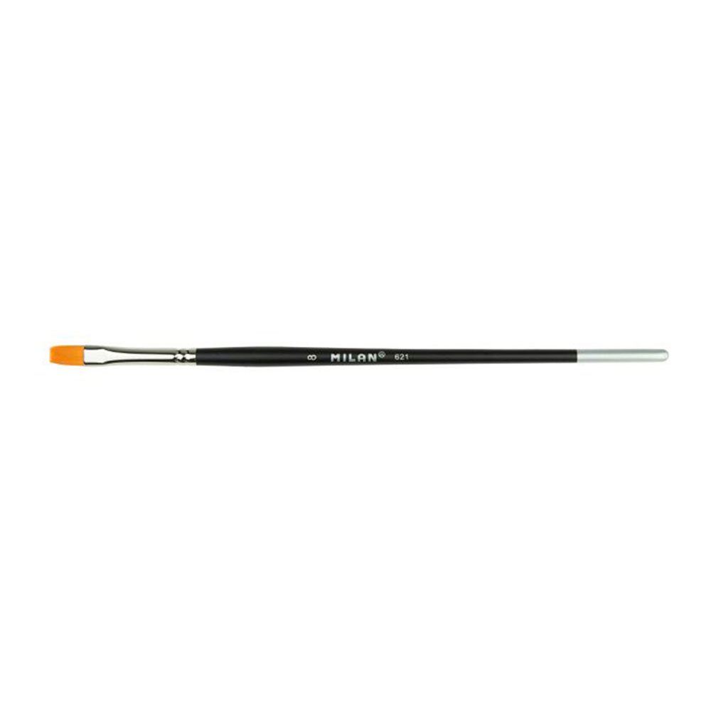 milan polybag 6 premium synthetic flat paintbrushes with short handle series 621 nº 2
