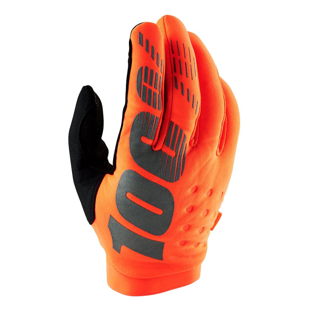 100percent brisker long gloves orange xl