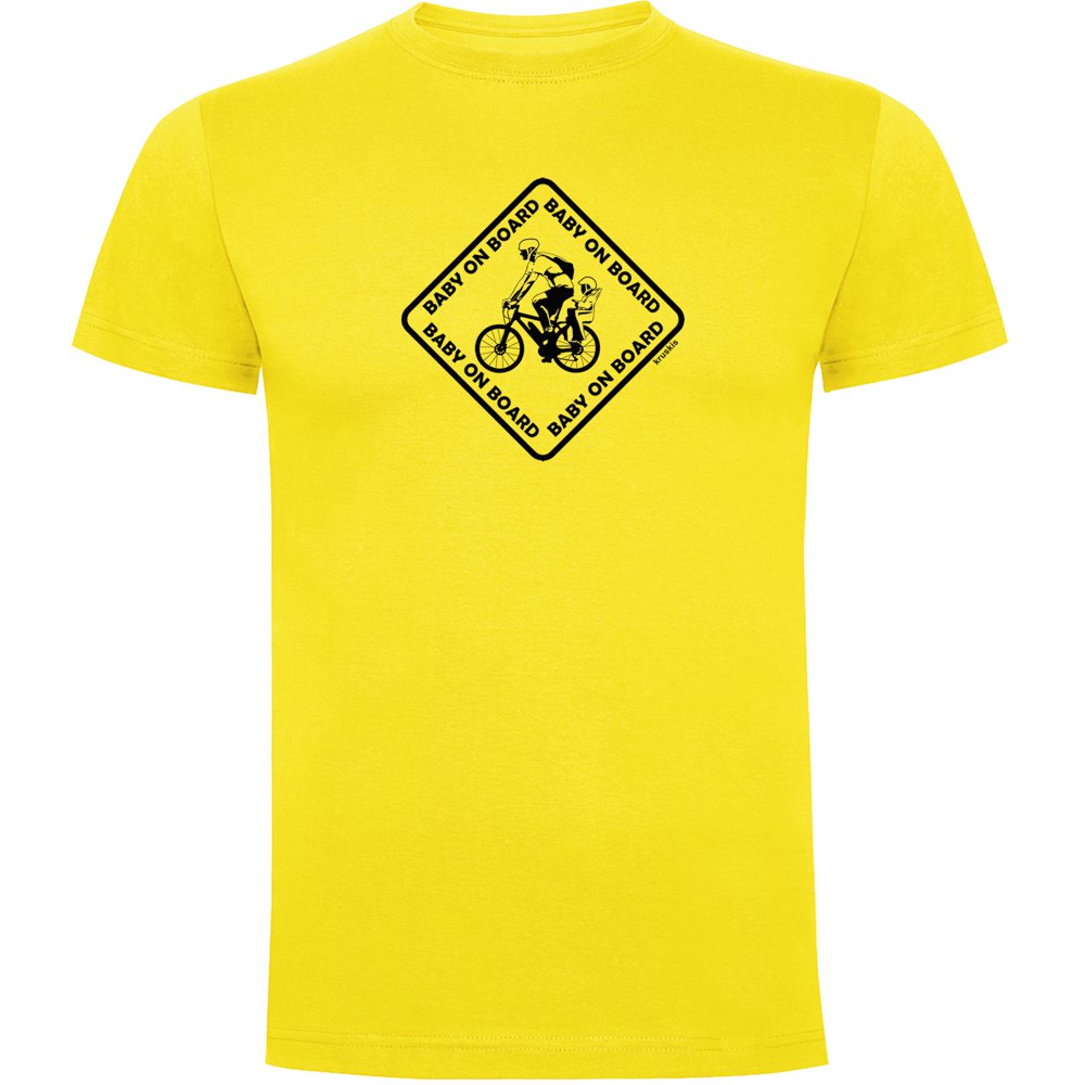 kruskis baby on board short sleeve t-shirt jaune s homme