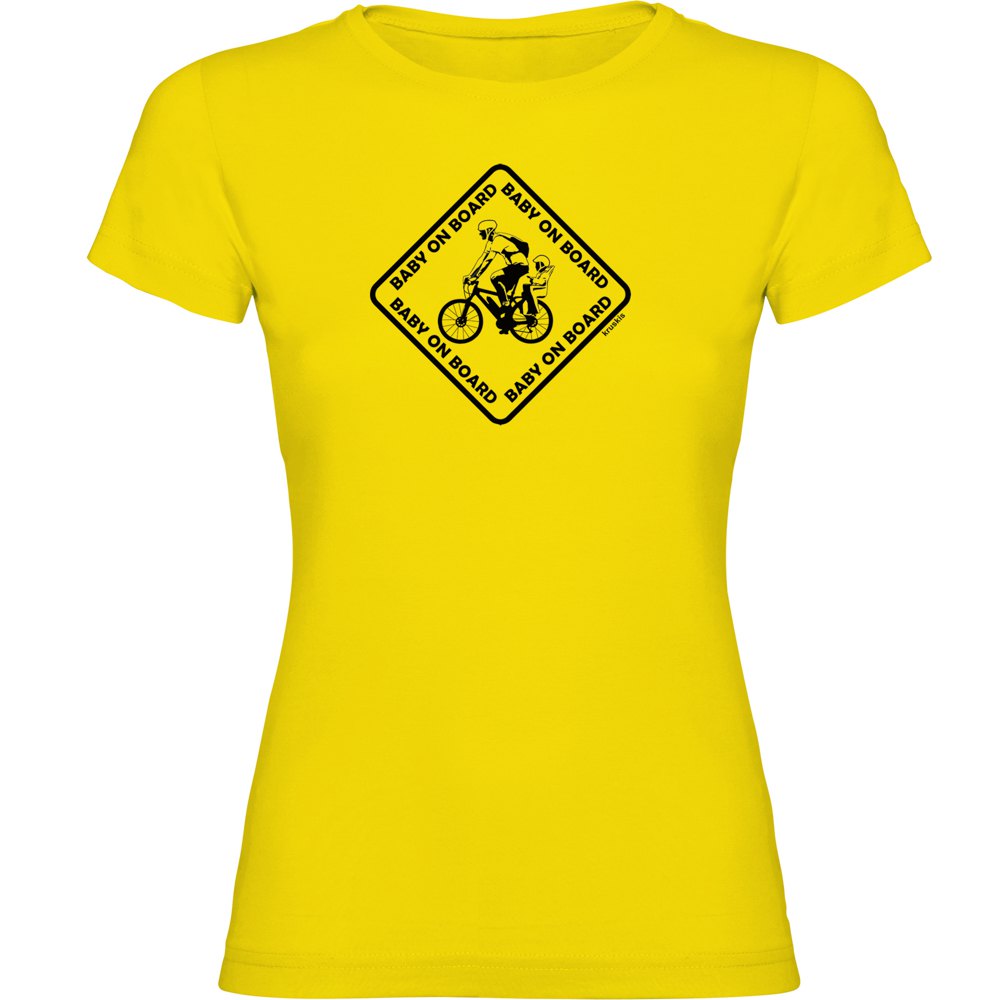 kruskis baby on board short sleeve t-shirt jaune s femme