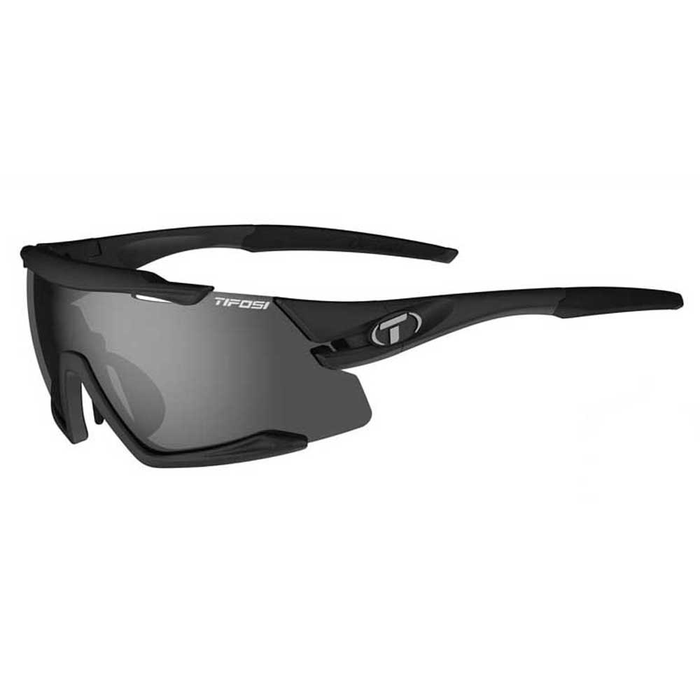 tifosi aethon interchangeable sunglasses noir smoke/cat3 + ac red/cat2 + clear/cat0