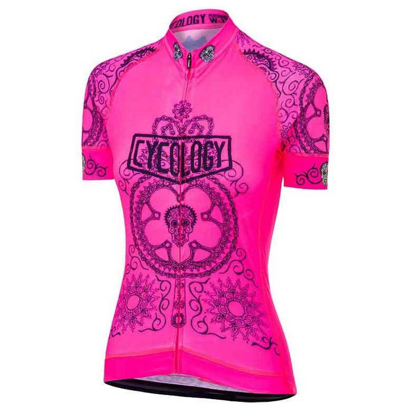 cycology day of the living short sleeve jersey rose l femme