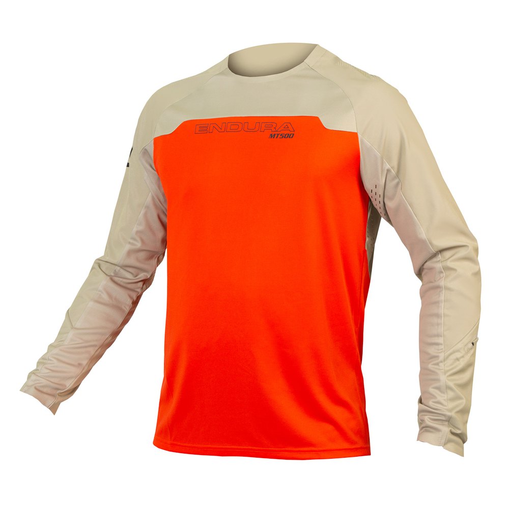 endura mt500 burner long sleeve t-shirt orange m homme