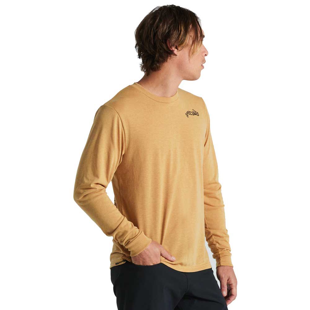 specialized warped long sleeve t-shirt jaune s homme