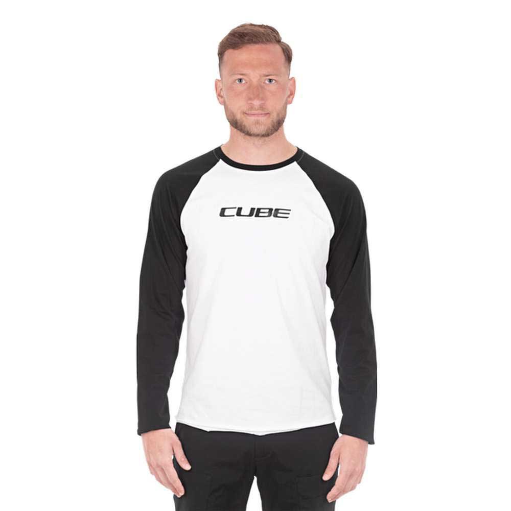 cube organic long sleeve t-shirt blanc,noir xl homme