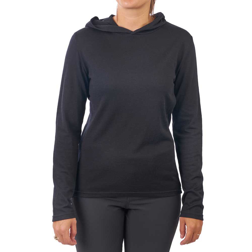 chrome merino hoodie long sleeve t-shirt noir m femme