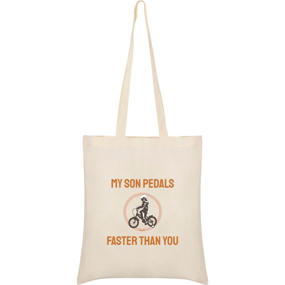 kruskis faster than you tote bag beige