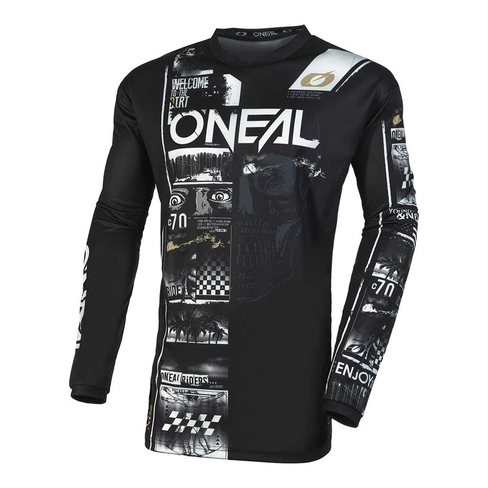oneal element attack v.23 long sleeve t-shirt noir s garçon