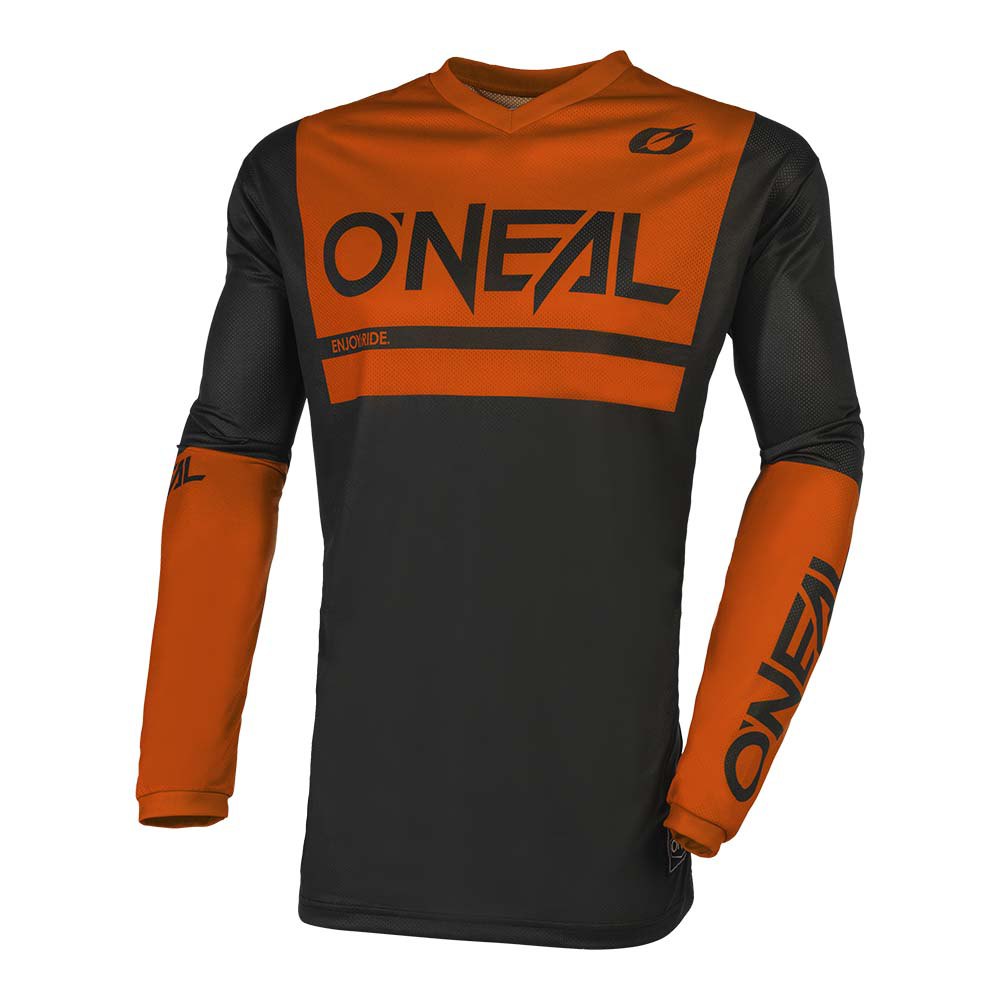 oneal element threat air v.23 long sleeve t-shirt orange m homme