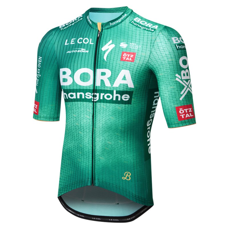 le col bora-hansgrohe race-tdf 2023 short sleeve jersey vert s homme