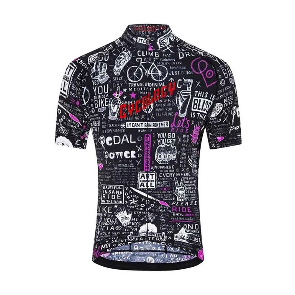cycology bike graffiti short sleeve jersey noir xl homme
