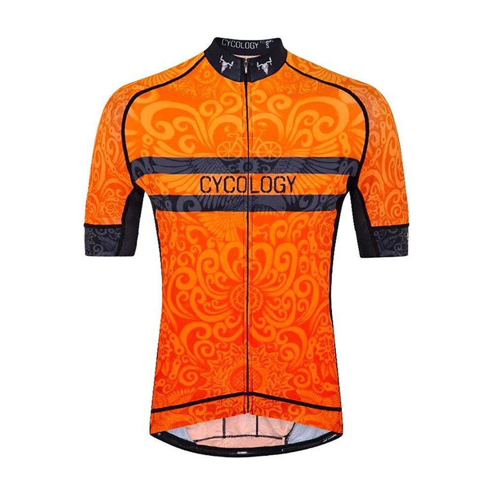 cycology life behind bars short sleeve jersey orange l homme