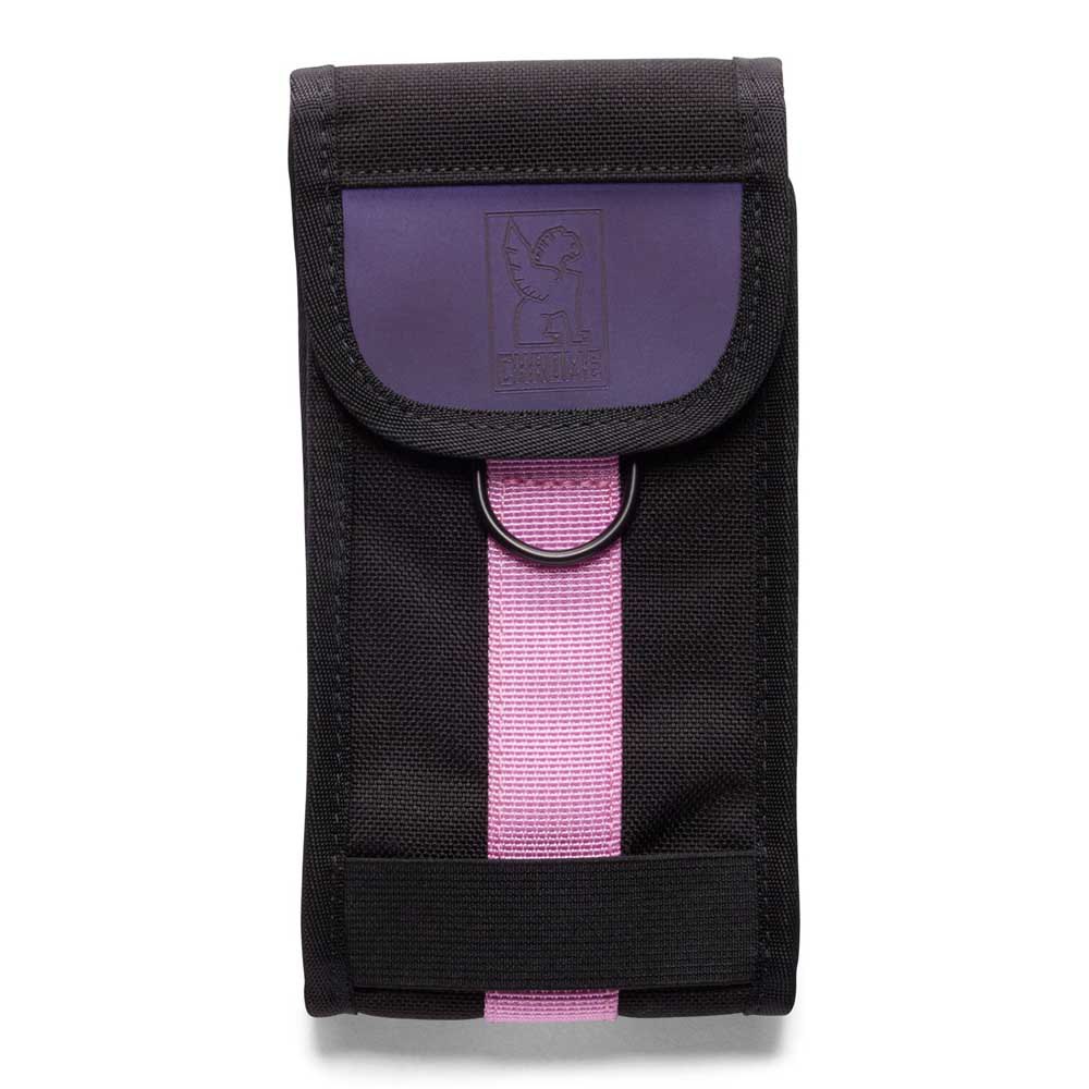chrome large reflective phone pouch violet
