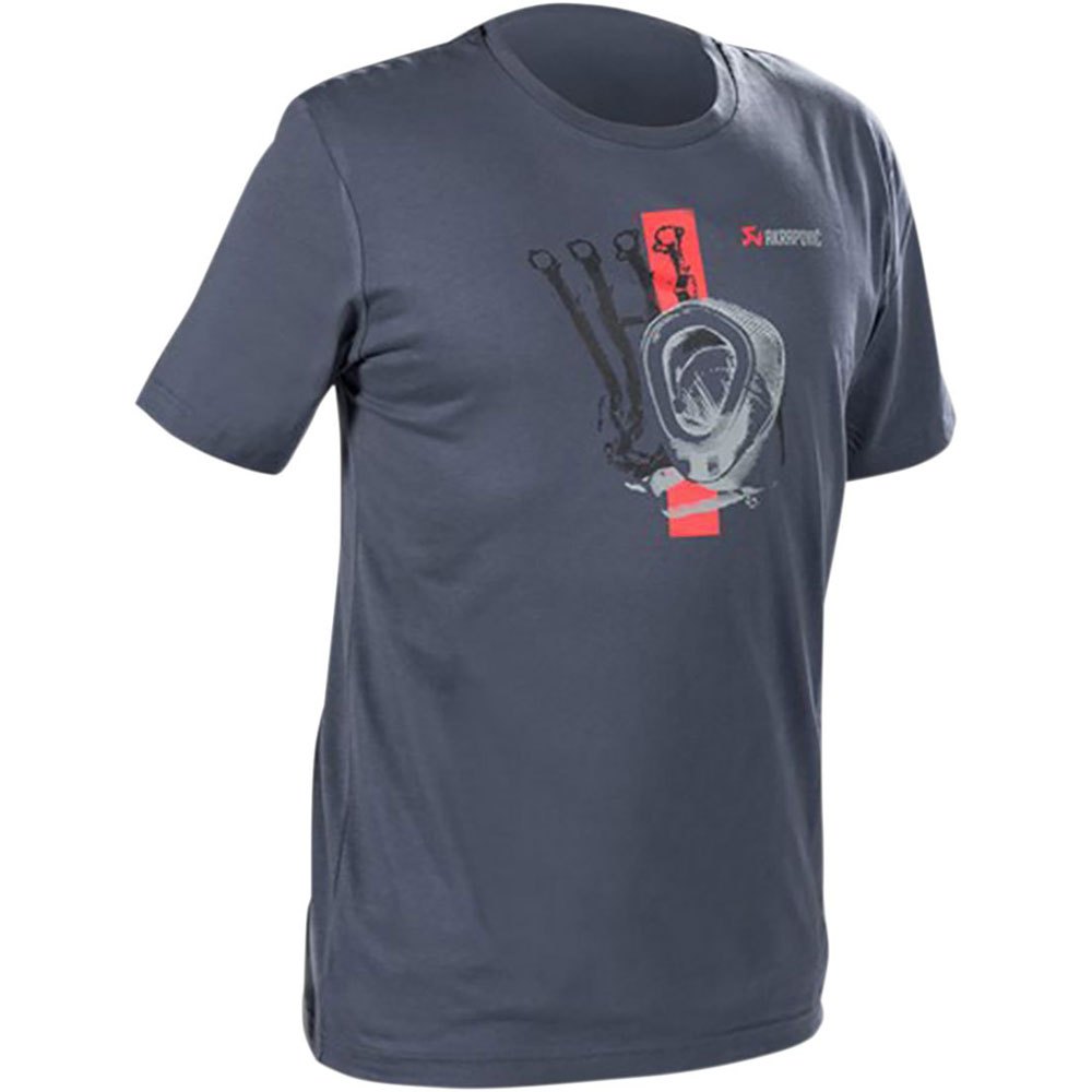 akrapovic red strip short sleeve t-shirt gris s homme