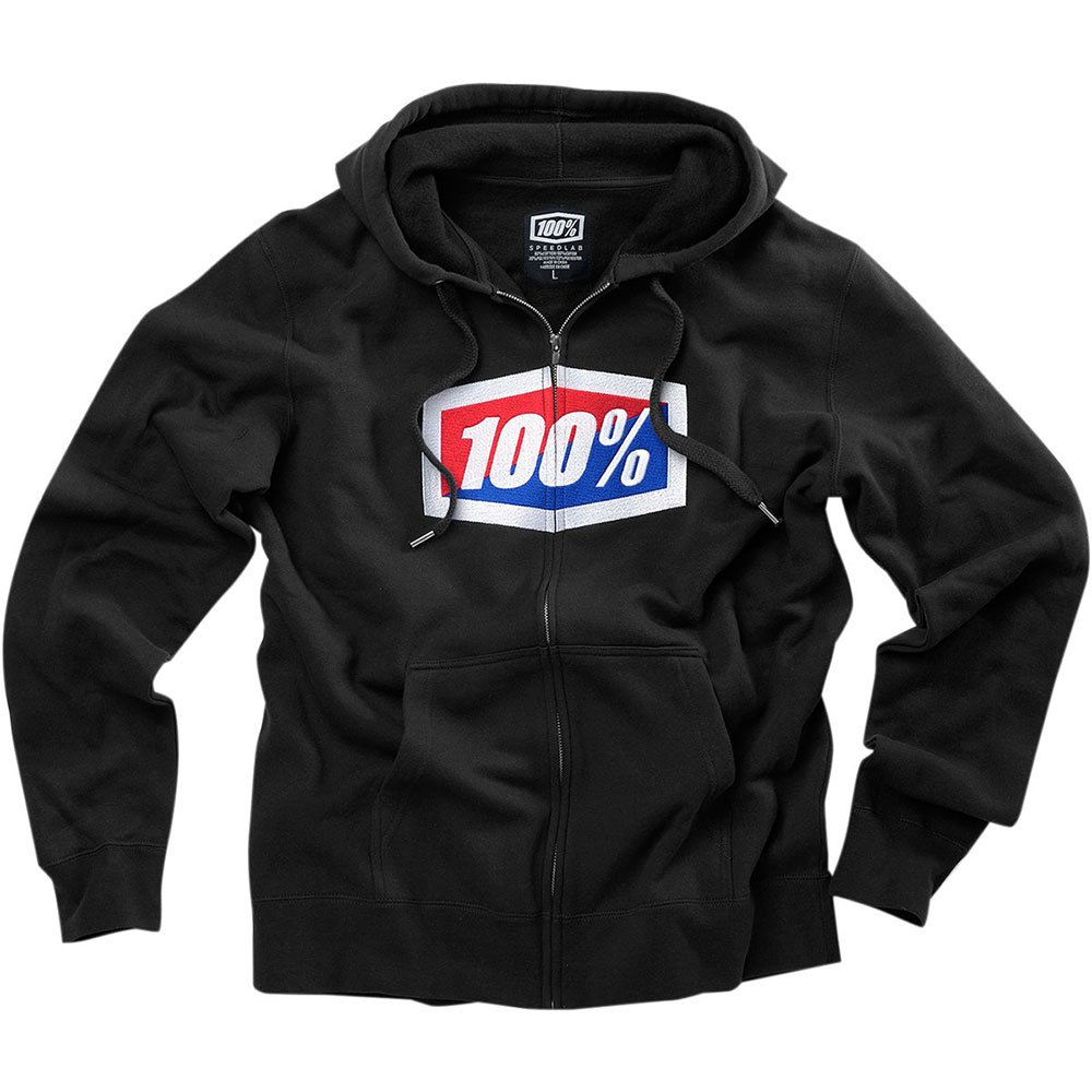 100percent official full zip sweatshirt noir s homme