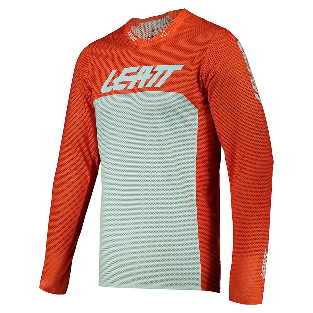 leatt gpx moto 5.5 ultraweld long sleeve t-shirt orange s homme