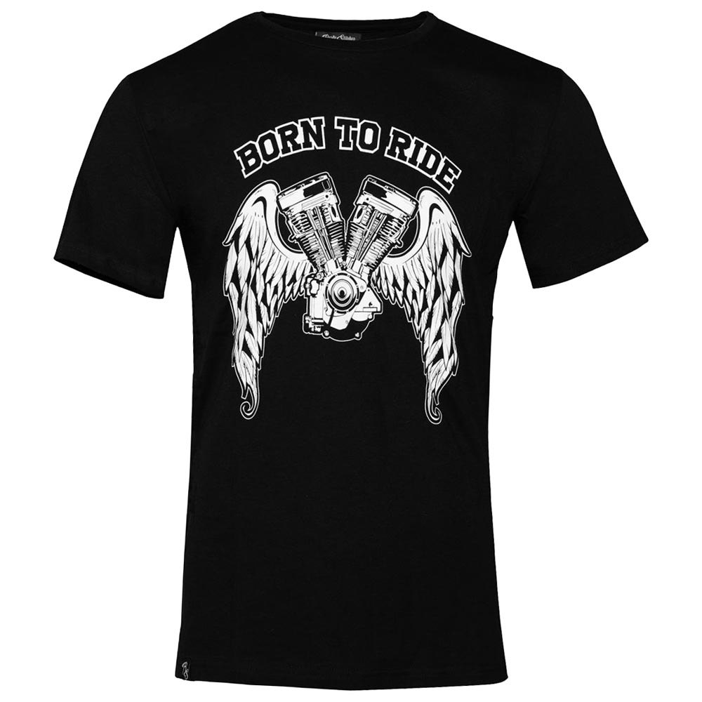 rusty stitches born to ride short sleeve t-shirt noir l homme