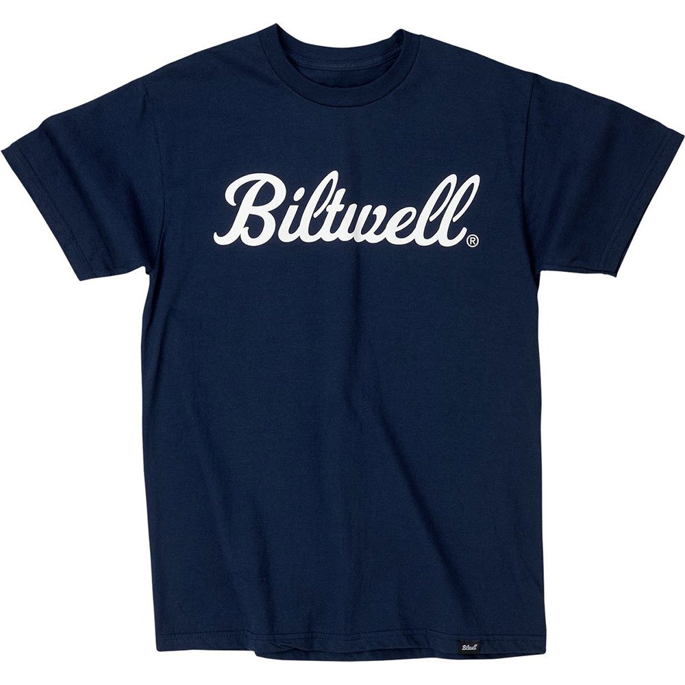 biltwell script short sleeve t-shirt bleu 2xl homme