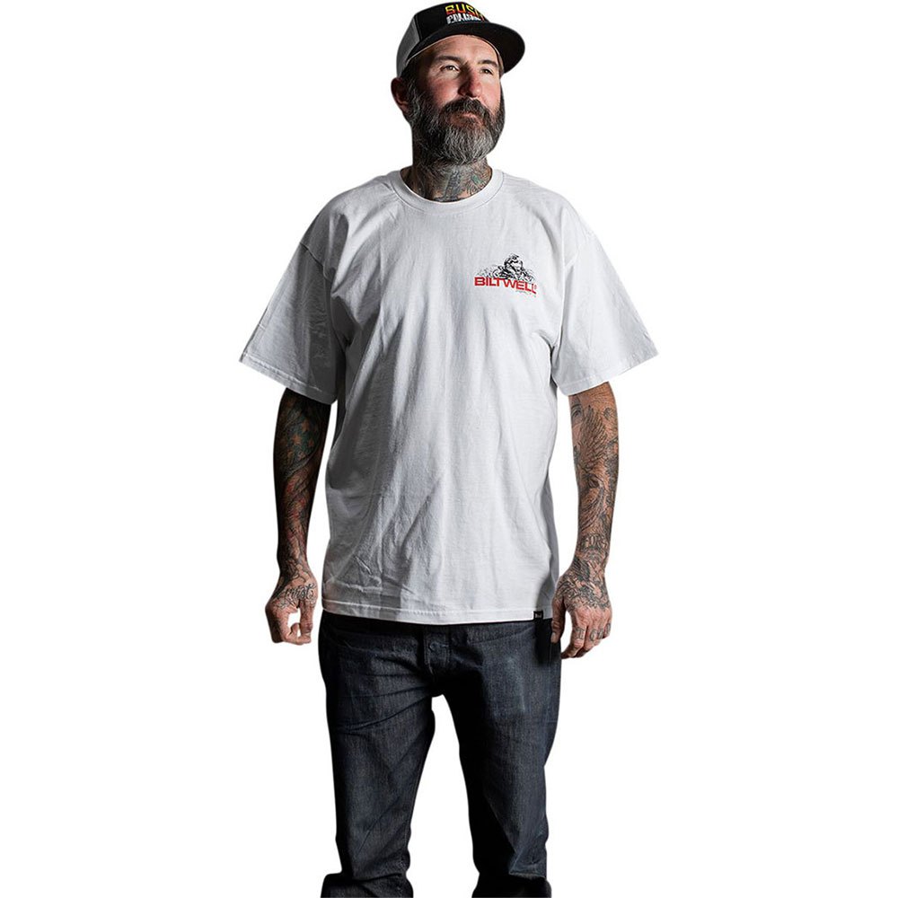 biltwell spare parts short sleeve t-shirt blanc xl homme