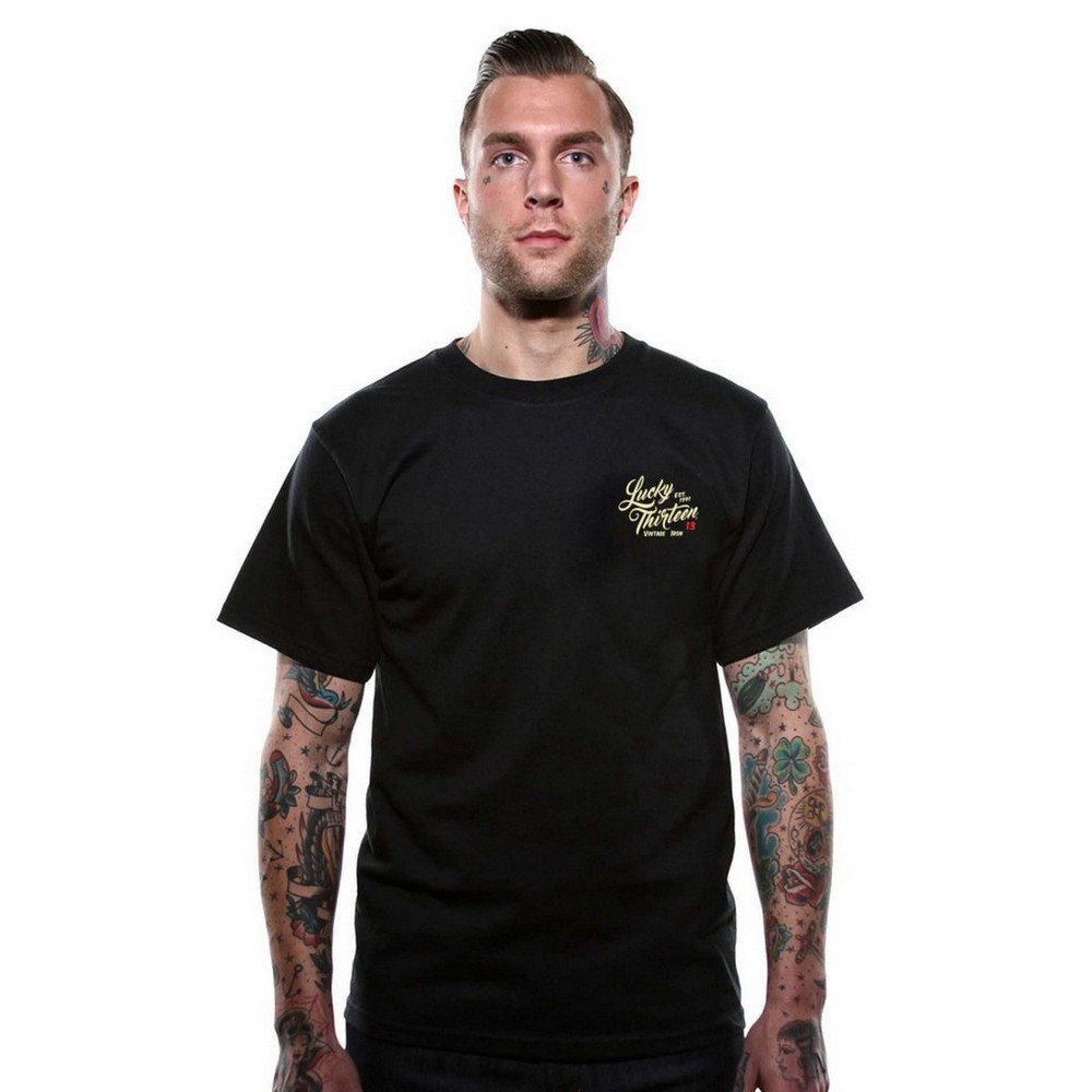 lucky 13 vintage iron short sleeve t-shirt noir 2xl homme