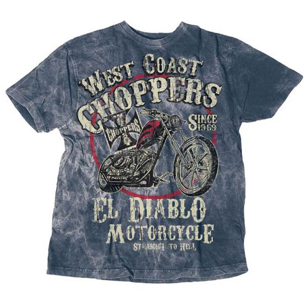 west coast choppers el diablo short sleeve t-shirt bleu xl homme
