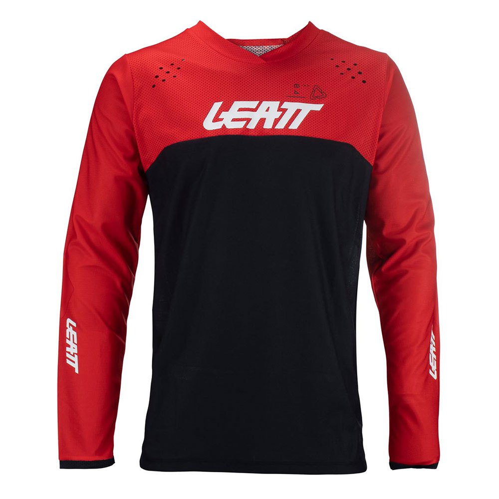 leatt moto 4.5 enduro long sleeve t-shirt rouge,noir s homme