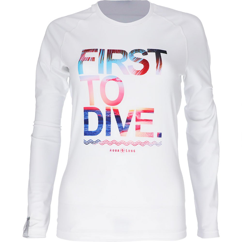 aqualung firsto dive long sleeve t-shirt blanc xl homme