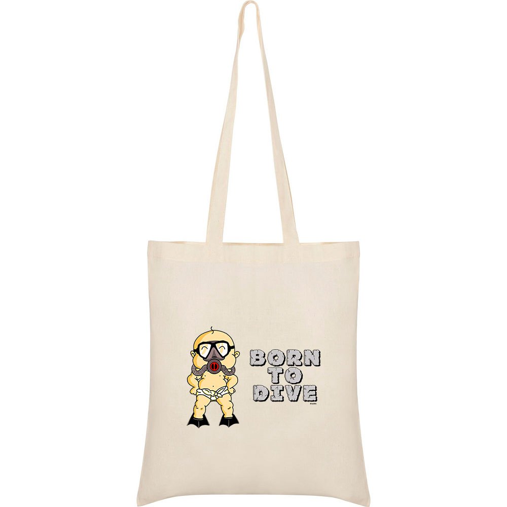 kruskis born to dive tote bag beige