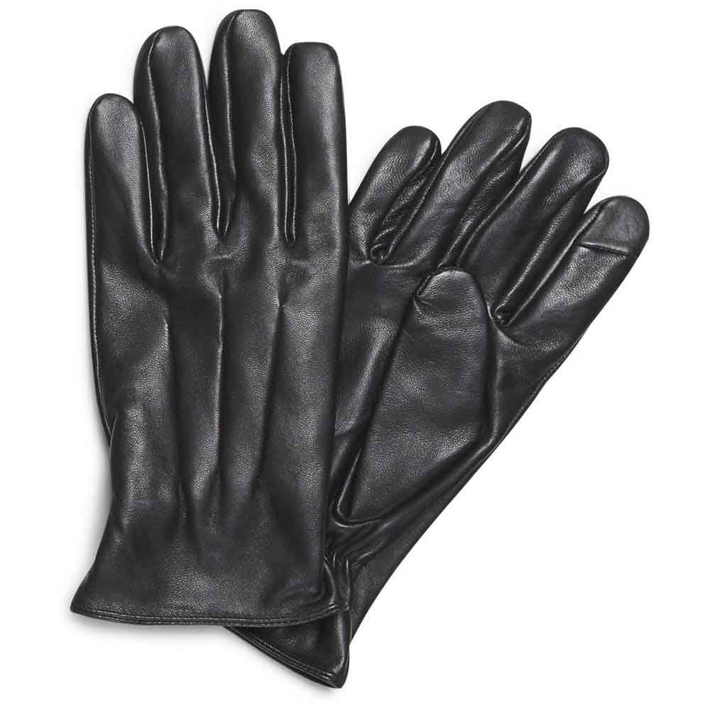 jack & jones leather gloves noir s-m homme
