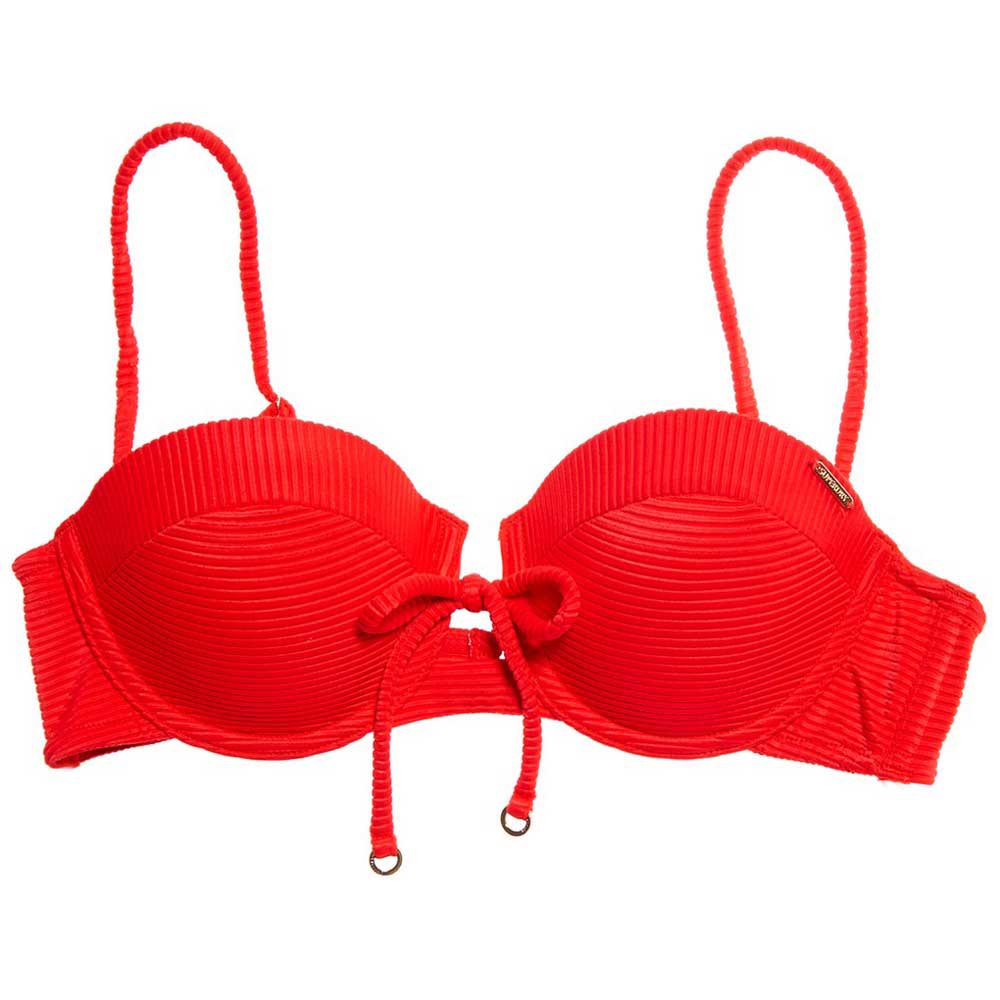 superdry alice textured cupped bikini top rouge 2xs femme