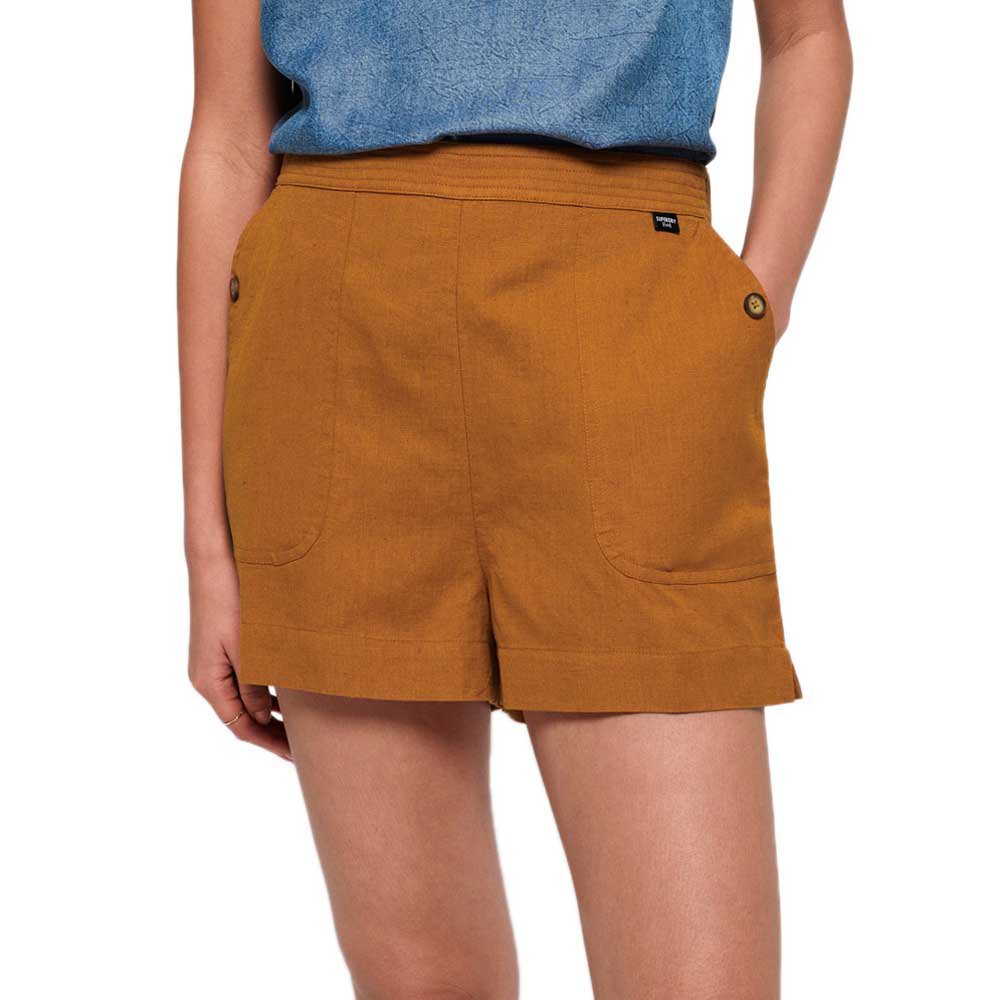 superdry mila culottes shorts orange xs femme