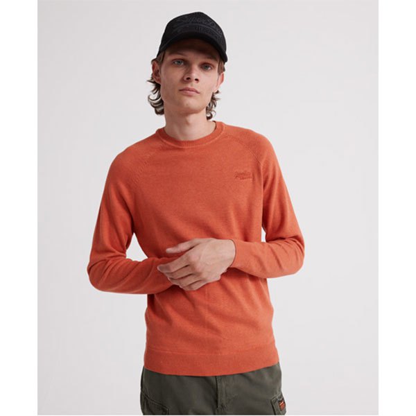 superdry orange label cotton crew orange xs homme