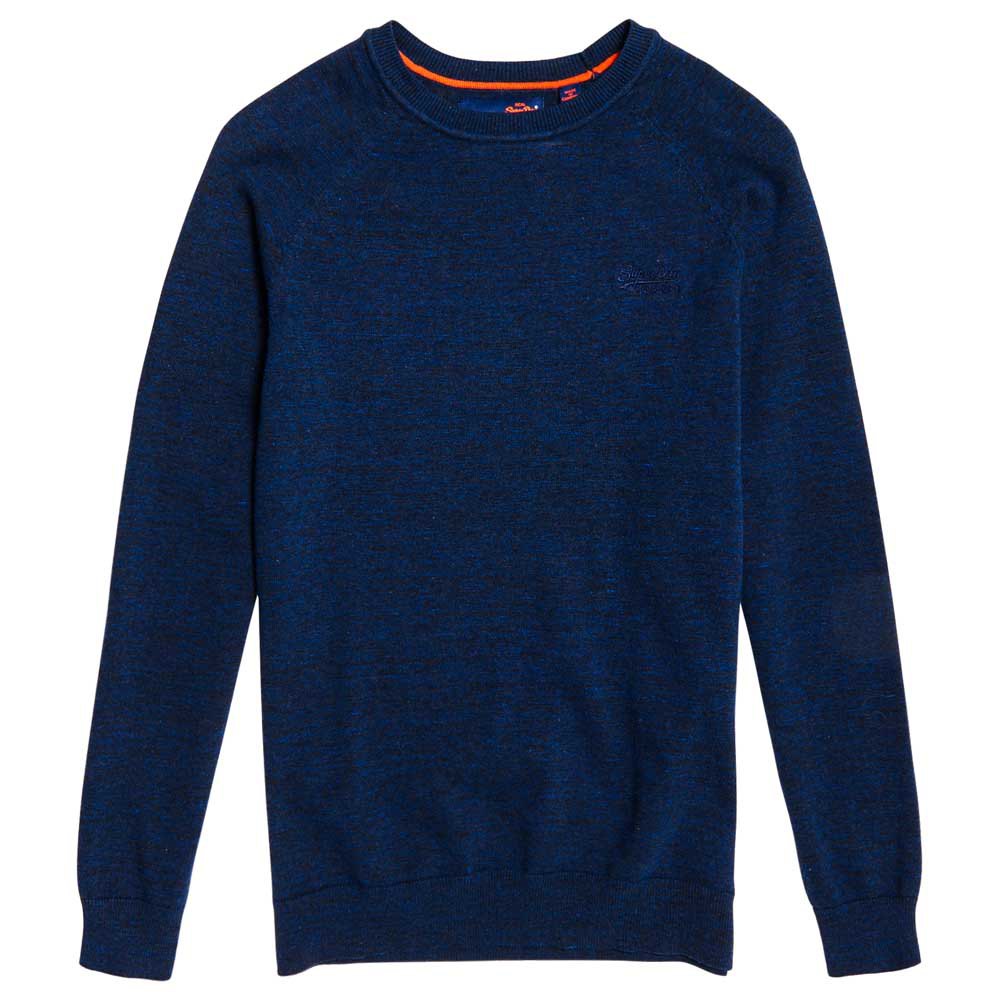 superdry orange label cotton crew sweater bleu xs homme