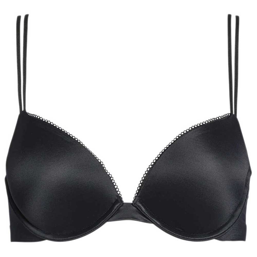 calvin klein underwear liquid touch plunge push-up bra noir 75 / dd femme