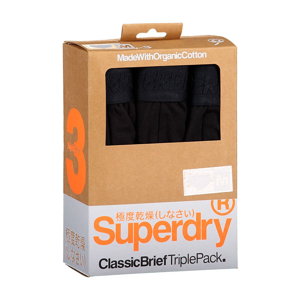 superdry classic briefs 3 units noir s homme
