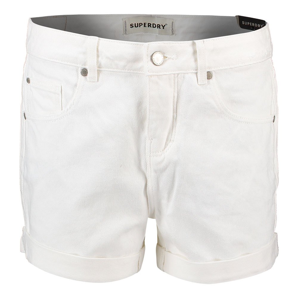 superdry steph boyfriend shorts blanc 25 femme