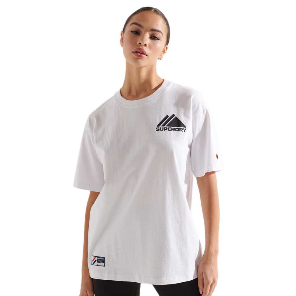 superdry mountain sport mono mini short sleeve t-shirt blanc l femme